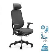 Fauteuil de bureau ELLE - accoudoirs - appuie-tête - noir
