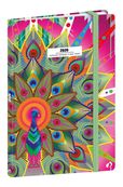 Agenda Année Civile - MINISTRE FR - Couverture Catalina Estrada avec élastique - Paon  - 16x24 cm  Semainier - 13 mois de décembre à décembre - Quo Vadis