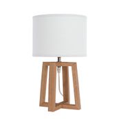 Lampe de Bureau BECKER - bois et tissu  blanc