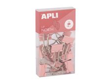 APLI Up North - Clip de cierre - metal - rosa - paquete de 15
