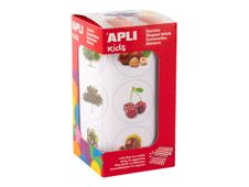 APLI kids - Rouleau adhésif - 360 pièces - arbres, fruits - 30 feuilles - permanent