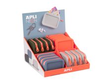 APLI Neon - Juego de maletines - mostrador - silicona - azul-gris, gris, naranja, verde oscuro