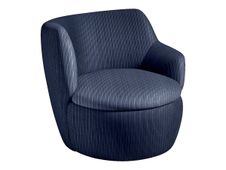 Fauteuil KURLY - velours côtelé - bleu marine