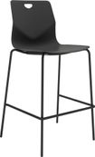 Tabouret haut TECSUP - pieds noir - noir