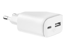 Force Power - Adaptateur secteur - GaN, garantie à vie - 45 Watt - PD (24 pin USB-C, USB) - blanc