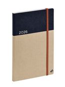 Agenda Année Civile - AFFAIRES RECYCLÉ Multilingue - Couverture Arrakis avec élastique - Bleu/sable - 10x15 cm  Semainier - 13 mois de décembre à décembre - Quo Vadis