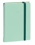 Agenda Année Civile - DAILY 21 PRESTIGE fas Multilingue - Couverture Silk avec élastique - Vert d'eau - 13x21 cm  Journalier - 12 mois de de janvier à décembre - Quo Vadis