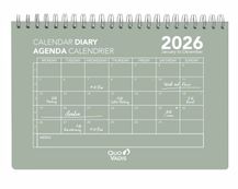CALENDAR DIARY Multilingue - Couverture Oslo translucide - calendar vert - 16x24 cm - Mensuel - 12 mois de de janvier à décembre - Quo Vadis