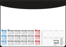 Sous-main 25 feuillets année civile dans support PVC BOUCHUT "Quadri-Pratic Millésimé" 40,5 x 55 cm coloris noir