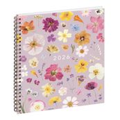 Agenda de bureau Chemin des Marettes Eurotime 22S spiralé - 1 semaine sur 2 pages - 18,5 X 22,5 cm - Rose - Exacompta
