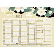Calendrier illustré Japon - 6 mois par face - 55 x 40,5 cm - Exacompta