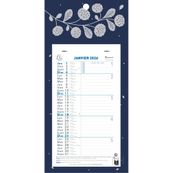 Calendrier mensuel avec feuillets détachables 15,5 x 28,5 cm sur support plaque imprimée Végétal 19 x 41 cm  - Bleu - Exacompta