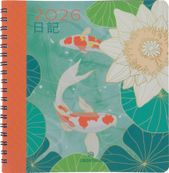 Agenda spiralé Tokyo - 1 semaine sur 2 pages - 16,5 x 16,5 cm - poissons - Oberthur