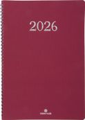 Agenda spiralé Galway - 1 semaine sur 2 pages - 22 x 30,7 cm - bordeaux - Oberthur