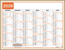 Oberthur Classique - Planificateur - fixation murale - 2015 - visualisation de 6 mois - 430 x 335 mm - daté