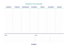 Planificateur semainier non daté – format 29,7 x 21 cm – NOUVEAU – Brepols