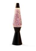 Lampe lave avec paillettes 10,2 x 40 cm - Base noire, liquide pailletté - Câble 160 cm avec prise européenne