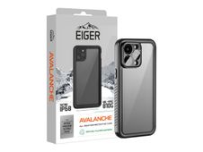 Eiger Avalanche - Boîtier de protection pour téléphone portable - étanche, extérieur - plastique, cadre TPU - noir, transparent - pour Apple iPhone 15 Pro