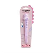 Stylo gel en forme de crocodile mauve Back2Fun -  papeterie fun pour enfants. 