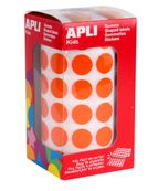 APLI kids - Adhésif décoratif - rond - diamètre 15 mm - 59 feuilles - orange - permanent - papier (pack de 2832)