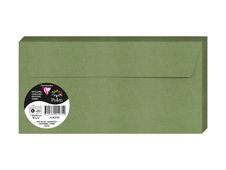 Clairefontaine Pollen - Enveloppe - DL (110 x 220 mm) - portefeuille - côté ouvert - auto-adhésif (peler et sceller) - imprimable - vert sauge - pack de 20