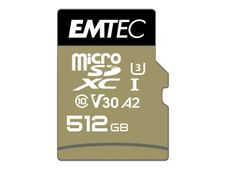 EMTEC SpeedIN' PRO - Carte mémoire flash (adaptateur SD inclus(e)) - 512 Go - A2 / Video Class V30 / UHS-I U3 / Class10 - 670x - microSDXC UHS-I