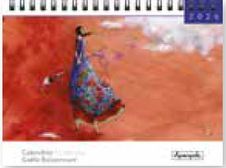 Calendrier chevalet 16x18cm 12 mois Aquarupella G.Boissonnard Femme vie liberté