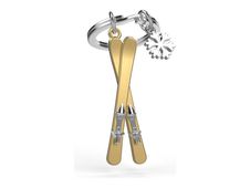 Metalmorphose - Porte-clés - paire de ski et son flocon