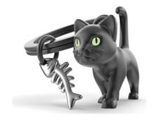 Metalmorphose - Porte-clés - chat noir yeux phosphorescents