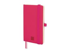 Finocam Nexo - Cuaderno - pequeña - 90 x 150 mm - 72 hojas / 144 páginas - papel blanco roto - liso - tapa fucsia - poliuretano (PU)