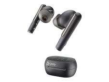Poly Voyager Free 60+ - Écouteurs sans fil avec micro - intra-auriculaire - Bluetooth - Suppresseur de bruit actif - USB-A via adaptateur Bluetooth, jack 3,5mm - noir de charbon - Certifié pour Zoom Rooms