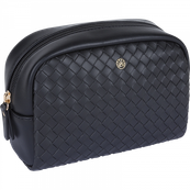 Oberthur Lisbonne Pochette Multi-Usages Noir – Élégante en Mix-Matière Tressé/Lisse, Compartiment Principal Zippé, Poche Intérieure