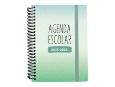 Mimbek - Agenda - 2025-2026 - página de día - encuadernado espiral - A5 (148 x 210 mm) - mint cake - cartón