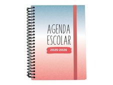 Mimbek - Agenda - 2025-2026 - página de día - encuadernado espiral - A5 (148 x 210 mm) - coral - cartón