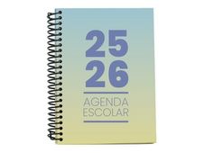 Mimbek - Agenda - 2025-2026 - página de día - encuadernado espiral - A5 (148 x 210 mm) - azul celeste - polipropileno (PP)