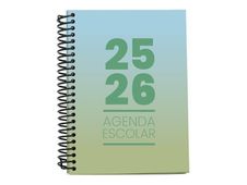 Mimbek - Agenda - 2025-2026 - página de día - encuadernado espiral - A5 (148 x 210 mm) - blue sea - polipropileno (PP)