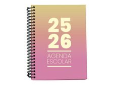 Mimbek - Agenda - 2025-2026 - página de día - encuadernado espiral - A5 (148 x 210 mm) - lemon yellow - polipropileno (PP)