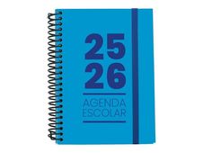 Mimbek - Agenda - 2025-2026 - página de día - encuadernado espiral - A5 (148 x 210 mm) - caribbean blue - cartón
