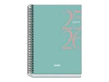 Dohe SYSTEM - Agenda - 2025-2026 - vista de la semana - encuadernado espiral - A5 (150 x 210 mm) - 72 hojas - verde - cartón recubierto de papel laminado