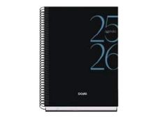 Dohe SYSTEM - Agenda - 2025-2026 - vista de la semana - encuadernado espiral - A5 (150 x 210 mm) - 72 hojas - negro - cartón recubierto de papel laminado