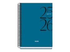 Dohe SYSTEM - Agenda - 2025-2026 - página de día - encuadernado espiral - A5 (150 x 210 mm) - 144 hojas - azul - cartón recubierto de papel laminado