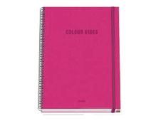 Dohe Color Vibes - Cuaderno - encuadernado espiral - A4 (210 x 297 mm) - 100 hojas / 200 páginas - cuadriculado - rosa - cartón recubierto de papel laminado