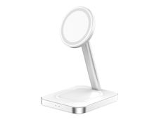 Force Power - Station de charge sans fil 3-en-1 - MagSafe - 15W- blanc