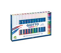 GIOTTO Turbo Pro - boite 15 feutres double pointe couleurs assorties