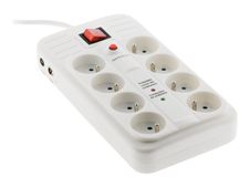 zenitech - Bloc multiprise - 8 prises - parafoudre - blanc