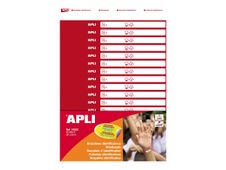 APLI PAPER - Polyester - mat - enduit - blanc - 210 x 15 mm 32 étiquette(s) (2 feuille(s) x 16) Étiquettes pour bracelet