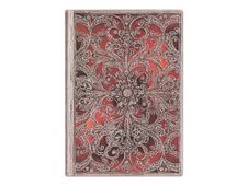 Paperblanks Silver Filigree Collection - Carnet de notes - Flexi - 120 x 175 mm - 88 feuilles / 176 pages - rouge