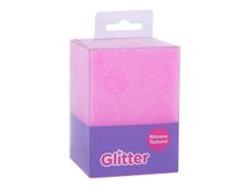 APLI Glitter - Porte-crayons: 7 x 7 x 9.5 cm - silicone - fuschia pailleté