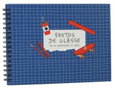 Album photos à spirales ERICA "Mes Photos de classe" pour 40 photos 22 x 29,5 cm coloris bleu