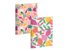 BLUE ART Summer Breeze - 2 carnet de notes - 9 x 14 cm - 64 feuilles / 128 pages - abstrait et citrons